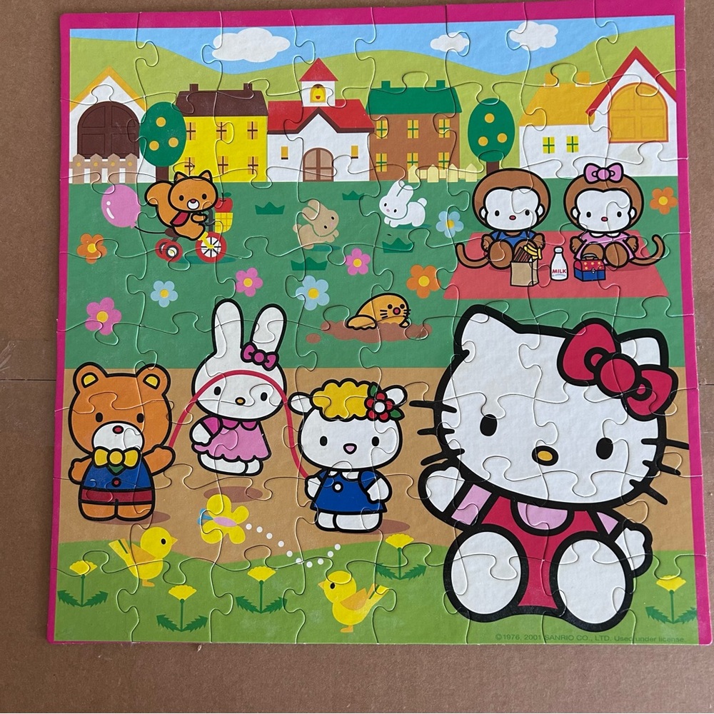 Vintage 2001 Hello Kitty Colorful Farm Adventure Puzzle 64 pcs
